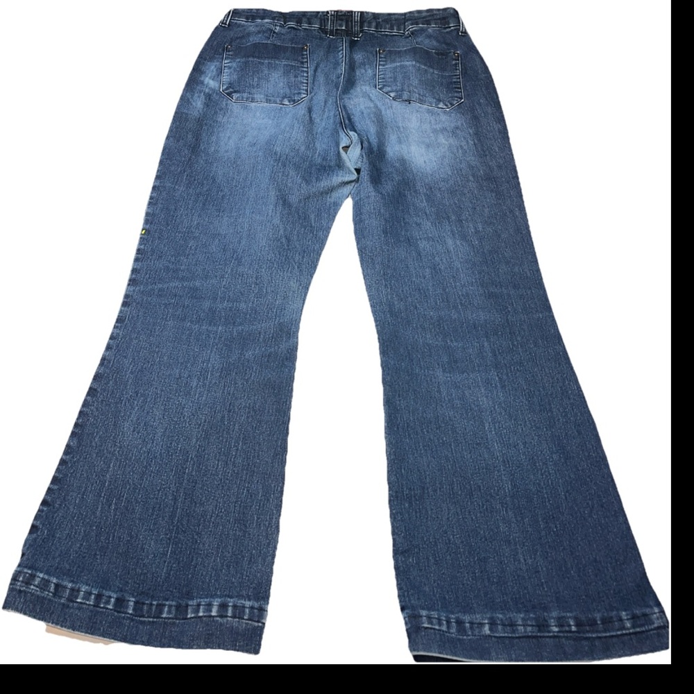 Dear John BLIZZARD Dark Blue Jeans Women's size 32/29 Wide Leg Stretchy midrise